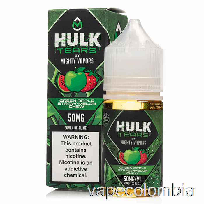 Vape Recargable Masticable Melón Paja Manzana Verde - Sales De Lágrimas De Hulk - 30ml 35mg